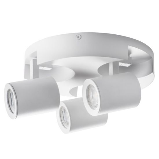 Afbeeldingen van KANLUX LAURIN EL-30W WIT 3-VD ROND PLAFOND SPOTLAMP