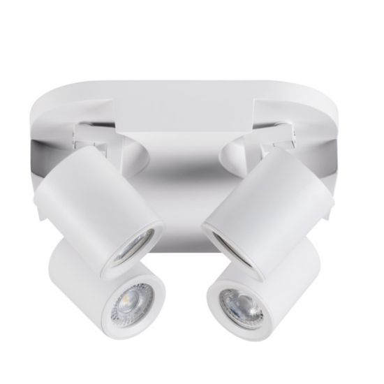 Afbeeldingen van KANLUX LAURIN EL-40W 4-VD WIT PLAFOND ROND SPOTLAMP