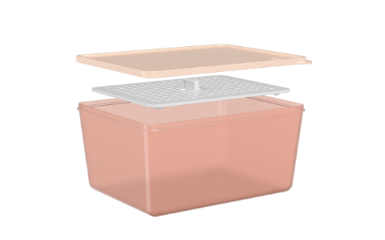 Afbeeldingen van COZA BEWAARDOOS 2.2L M/ROOSTER BASIC BLUSH PINK