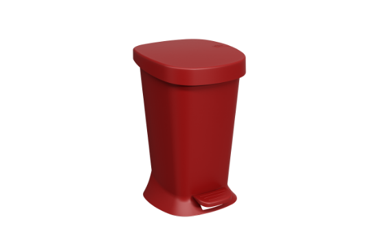 Afbeeldingen van COZA AFVALEMMER 5L SQUARE BOLD RED