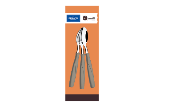 Afbeeldingen van BRINOX THEELEPEL S/3 WARM GREY ITAPARICA LINE