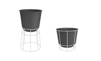 Afbeeldingen van ELHO BLOEMPOT 24CM ANTHRACIET BFOR UP M/FRAME