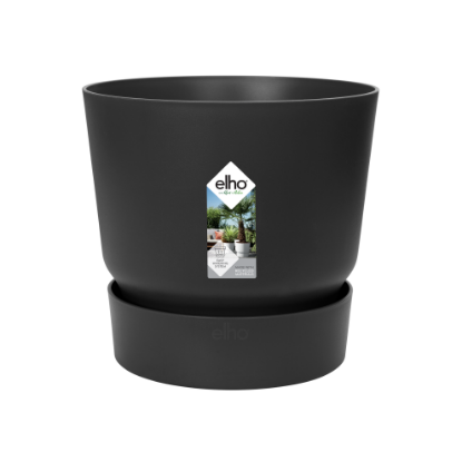 Afbeeldingen van ELHO BLOEMP.Ø30 CM ZWART GREENVILLE 30CM LIVING ROND