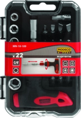 Afbeeldingen van MODECO T RATELSET TIPS / SOCKET 22PCS EXPERT