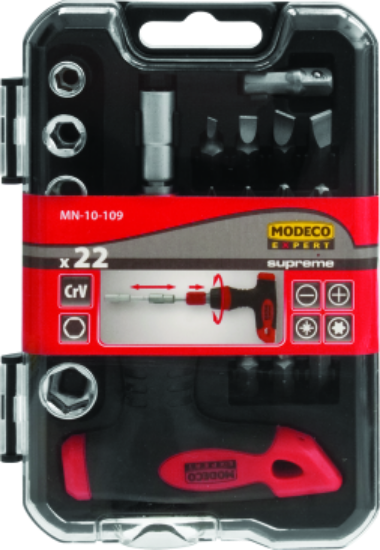 Afbeeldingen van MODECO T RATELSET TIPS / SOCKET 22PCS EXPERT