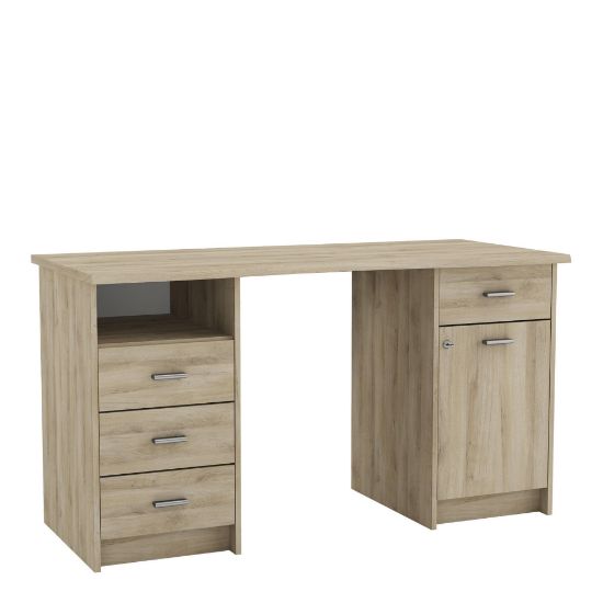 Afbeeldingen van DEMEYERE "MONACO"BURO 1DR/4DRW KRONBERG OAK