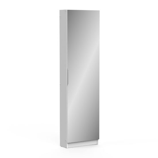 Afbeeldingen van DEMEYERE "ZAPATERO" SCHOENENKAST 1DR/1SPIEGEL PEARL/WHITE 