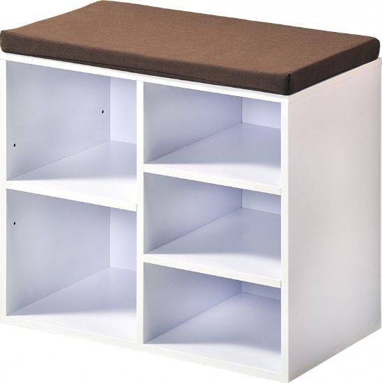 Afbeeldingen van KESPER SHOE CABINET W/SEAT CUSHION WIT FSC