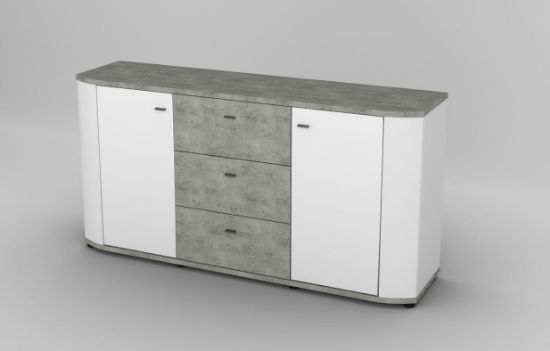 Afbeeldingen van RONDO DRESSOIR WHITE/BETON 3LA/2DRS