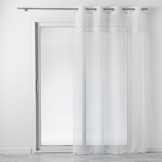 Afbeeldingen van U10 RINGGORDIJN VOILE LOKI 140X240CM WIT