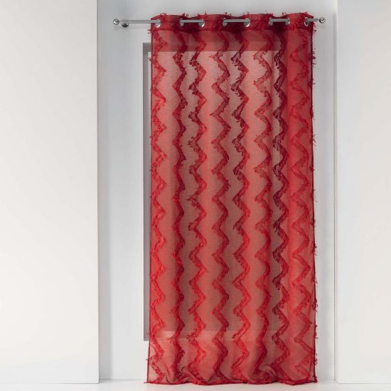 Afbeeldingen van U10 RINGGORDIJN VOILE DANY 140X240CM ROOD