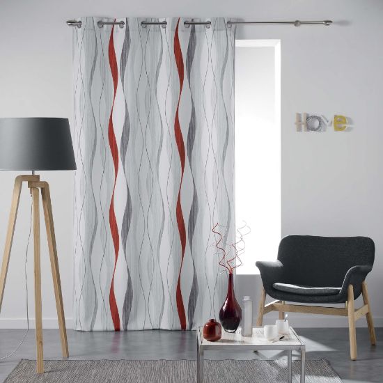 Afbeeldingen van U10 RINGGORDIJN ONDULYS 140X240CM ROOD