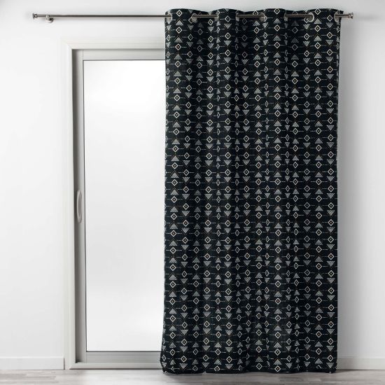 Afbeeldingen van U10 RINGGORDIJN LETIKO 140X240CM ZWART 1608616