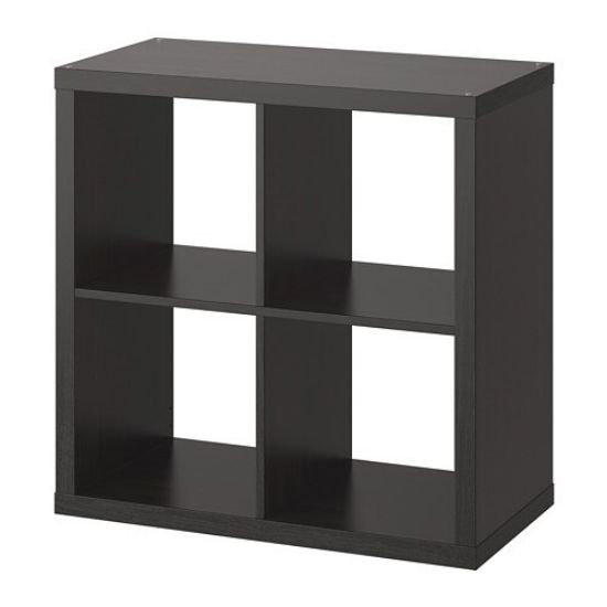 Afbeeldingen van IKEA KALLAX 77X77CM ZWARTBRUIN OPENKAST