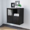 Afbeeldingen van IKEA KALLAX 77X77CM ZWARTBRUIN OPENKAST
