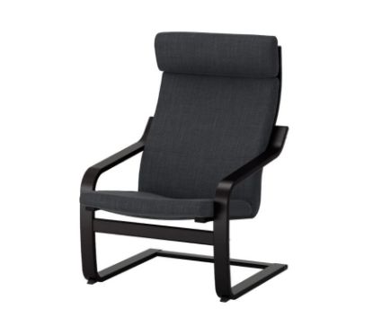 Afbeeldingen van IKEA POANG FAUTEUIL ZWARTBRUIN HILLARED ANTHRACIET