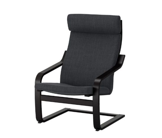 Afbeeldingen van IKEA POANG FAUTEUIL ZWARTBRUIN HILLARED ANTHRACIET