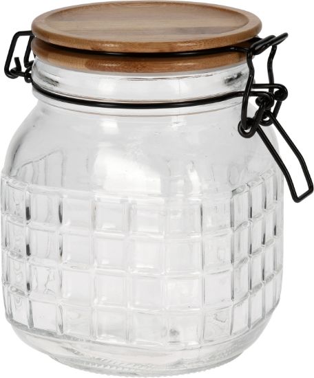 Afbeeldingen van VOORRAADPOT GLAS 1100ML BAMBOO DEKSEL