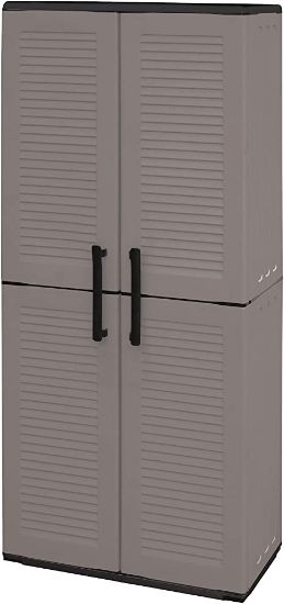 Afbeeldingen van ARTPLAST EASY KAST HOOG MET BEZEMHOUDER GRIJS 68x37x163CM