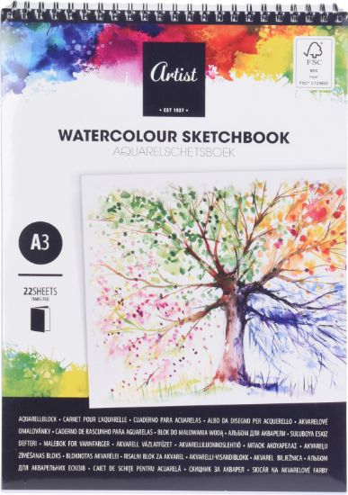 Afbeeldingen van SCHILDERBOEK WATERVERF A3