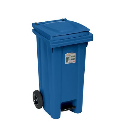 Afbeeldingen van STEFANPLAST 120L PEDAALWIELCONTAINER TRAFFIC BLUE