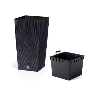 Afbeeldingen van PROSPERPLAST BLOEMPOT 32.5CM ANTHRACITE RATO LOW