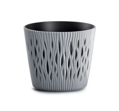 Afbeeldingen van PROSPERPLAST BLOEMPOT ROND 22CM STEENGRIJS 405U SANDY