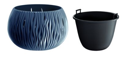 Afbeeldingen van PROSPERPLAST 29CM SANDY BLOEMPOT ANTHRACITE 